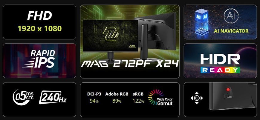 Монитор MSI 27" MAG 272PF X24 IPS Black 240Hz 101083 фото