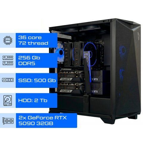 Робоча станція ALFA 514 / Intel Xeon w9-3475x / RAM 256GB / SSD 500GB / HDD 2TB / 2x GeForce RTX 5090 32GB 0514 фото