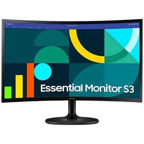 Монитор Samsung 24" Essential S3 LS24D360 (LS24D360GAIXUA) VA Black Curved 100Hz 101116 фото