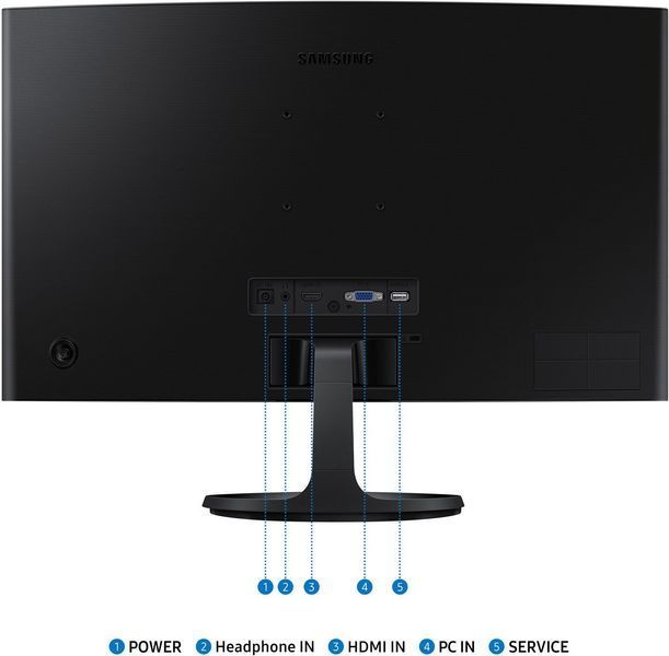 Монитор Samsung 24" Essential S3 LS24D360 (LS24D360GAIXUA) VA Black Curved 100Hz 101116 фото