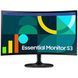 Монитор Samsung 24" Essential S3 LS24D360 (LS24D360GAIXUA) VA Black Curved 100Hz 101116 фото 1