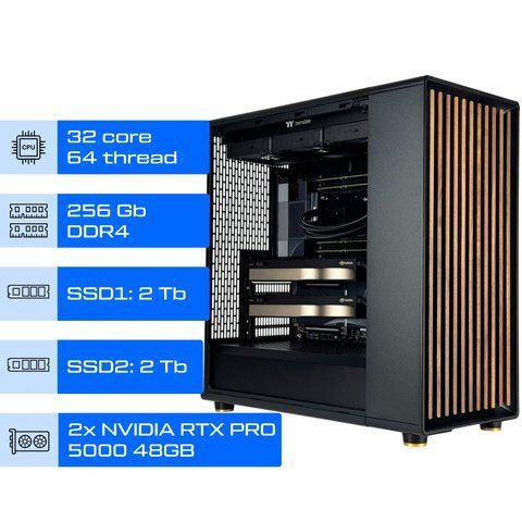 Робоча станція ALFA Pro 443 / AMD Ryzen Threadripper PRO 5975WX / RAM 256GB / 2х SSD 2TB / 2x Nvidia RTX PRO 5000 48GB 0443 фото