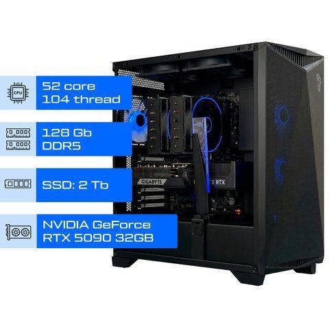 Рабочая станция ALFA 579 / Intel Xeon 8470 / RAM 128GB / SSD 2TB / GeForce RTX 5090 32GB 0579 фото
