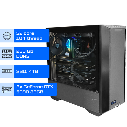 Робоча станція ALFA 580 / Intel Xeon Platinum 8470 / RAM 256GB / SSD 4TB / 2x GeForce RTX 5090 32GB 0580 фото