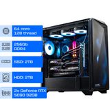 Робоча станція ALFA Pro 519 / AMD Ryzen Threadripper 3990X / RAM 256GB / SSD 2TB / HDD 2TB / 2х GeForce RTX 5090 32GB 0519 фото