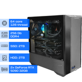 Рабочая станция ALFA Pro 519 / AMD Ryzen Threadripper 3990X / RAM 256GB / SSD 2TB / HDD 2TB / 2х GeForce RTX 5090 32GB 0519 фото