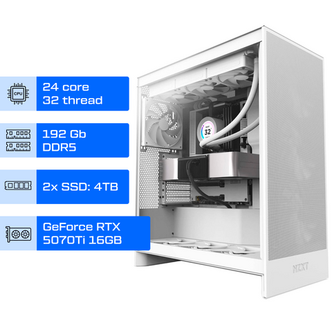 Робоча станція ALFA 185 / Intel Core i9-14900KF / RAM 192GB / 2x SSD 4 TB / GeForce RTX 5070Ti 16GB 0185 фото