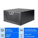 Рабочая станция ALFA Pro 1057 / AMD Ryzen Threadripper PRO 9975WX / RAM 128GB / SSD 2TB / HDD 2x 20TB / 2x NVIDIA RTX PRO 6000 Blackwell 96GB 01309 фото
