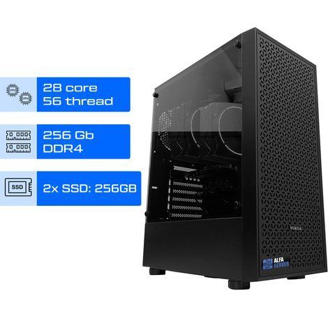 Сервер Dual ALFA Tower 1109 / 10-15 кopиcтувaчів / 2х Intel Xeon E5-2660v4 / RAM 256GB / 2x SSD 256GB / int video 01206 фото