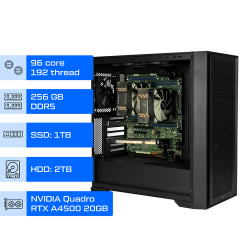 Двухпроцессорная рабочая станция ALFA Server 399 / 2x Intel Xeon Platinum 8460 / RAM 256GB / SSD 1TB / HDD 2TB / NVIDIA Quadro RTX A4500 20GB 0399 фото