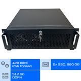Сервер Dual ALFA Rack 772 / 2х AMD EPYC 7763 / RAM 512GB / 2х SSD 960GB / int video 01177 фото