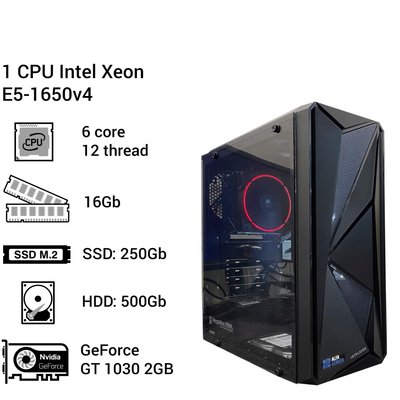 Компьютер Intel Xeon #17 E5-1650v4, 16 ОЗУ, GeForce GT 1030 2GB 0017 фото