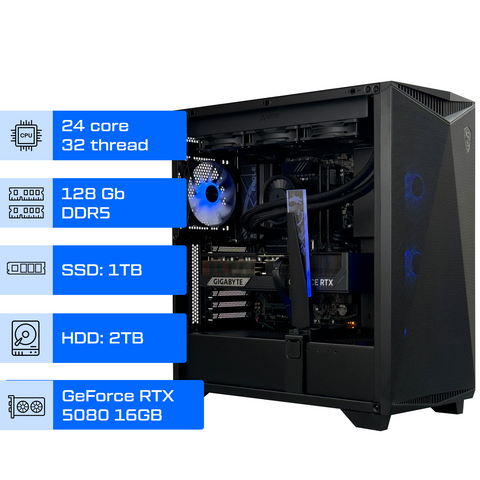 Рабочая станция ALFA 479 / Intel Core i7-14900KF / RAM 128GB / SSD 1TB / HDD 2TB / GeForce RTX 5080 16GB 0479 фото