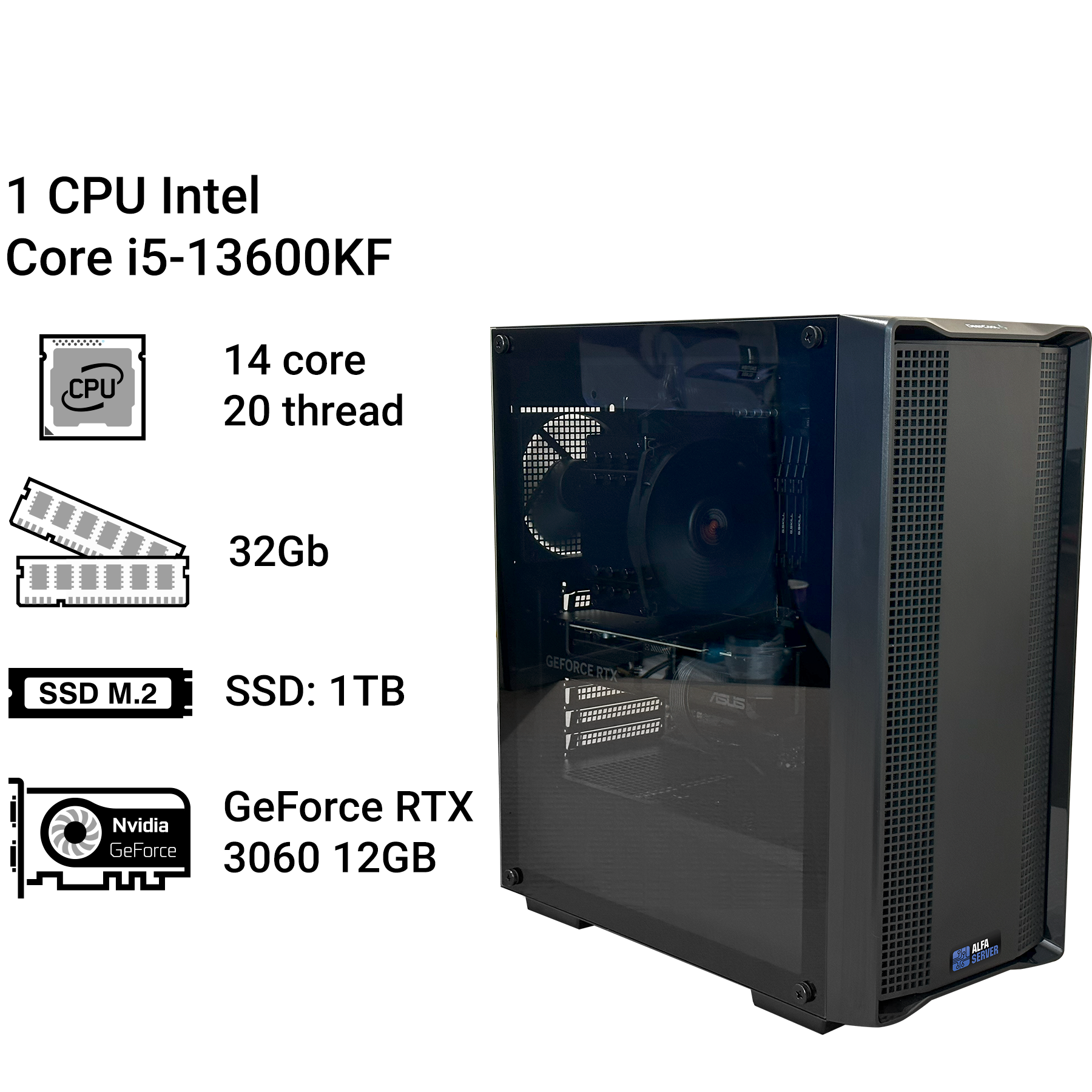 i5-13600kf rtx3060 32g 1tssd ゲーミンpc