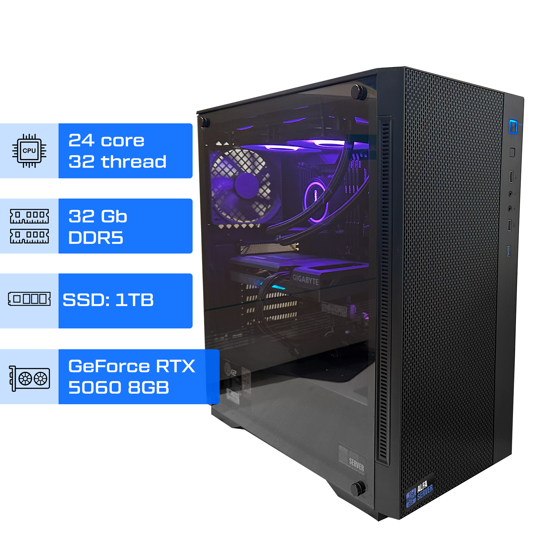 Робоча станція ALFA 359 / Intel Core i9-14900KF / RAM 32GB / SSD 1